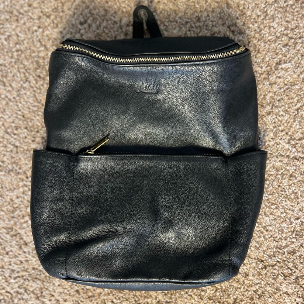 Handmade Genuine Black Leather Backpack Ethiopian Brand: Sseko